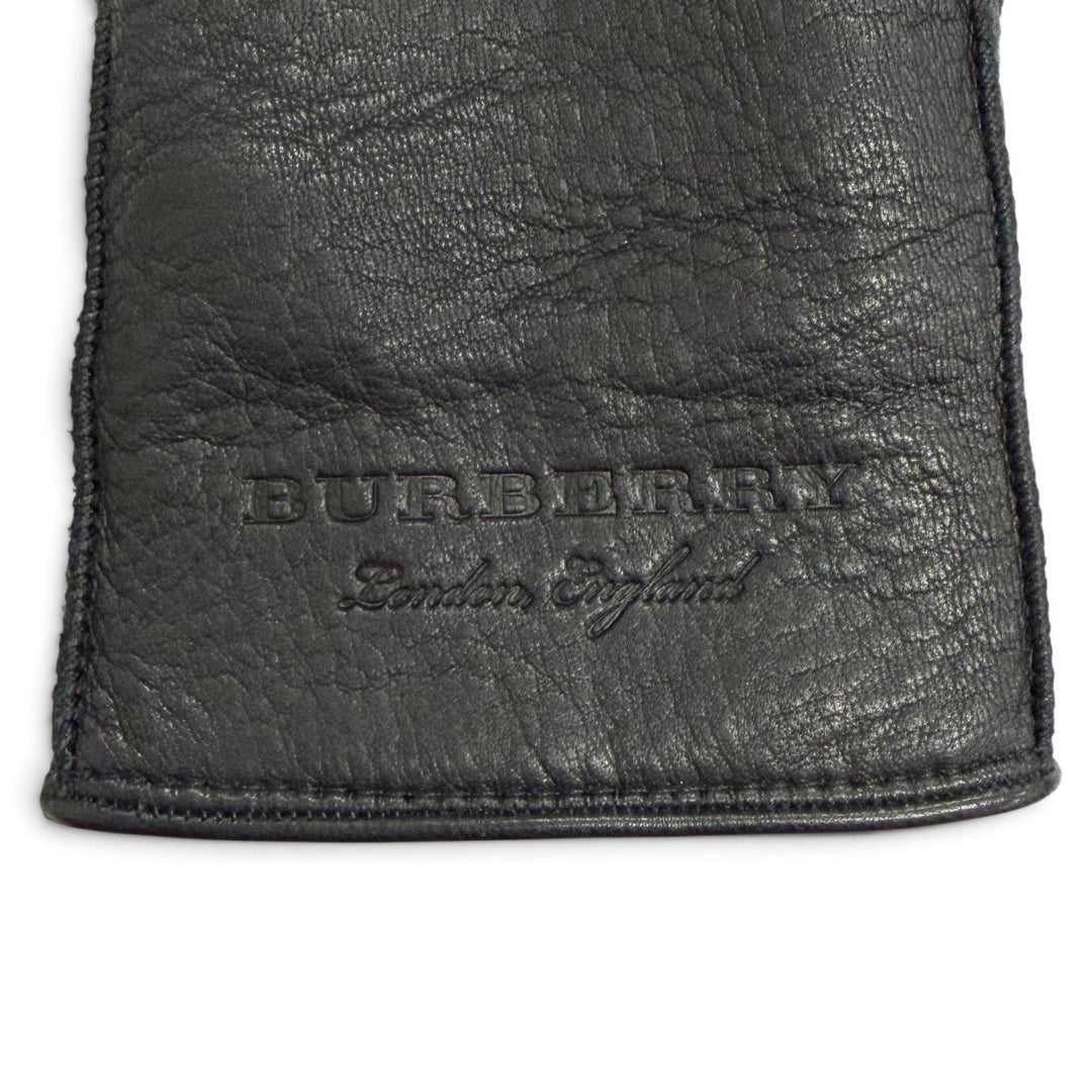 Great BURBERRY gloves Logo-embossed deerskin leather gloves Deerskin 7.5 4060479