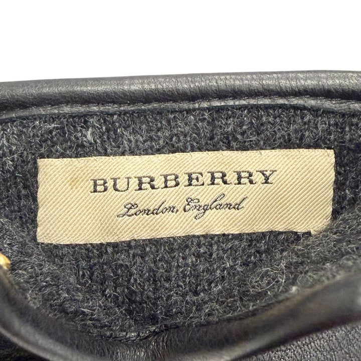 Great BURBERRY gloves Logo-embossed deerskin leather gloves Deerskin 7.5 4060479