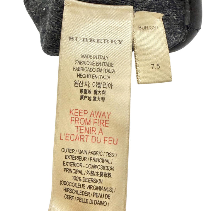 Great BURBERRY gloves Logo-embossed deerskin leather gloves Deerskin 7.5 4060479