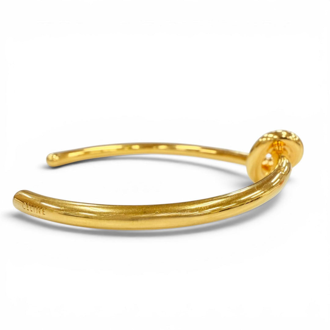 Great CELINE Bangle Knot Extra Thin Bracelet Phoebe period gold Women M