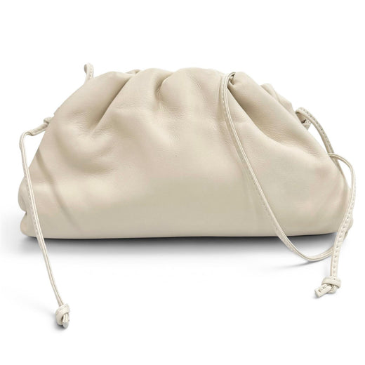 Excellent BOTTEGAVENETA Shoulder Bag Mini the pouch purse Ivory leather 585852