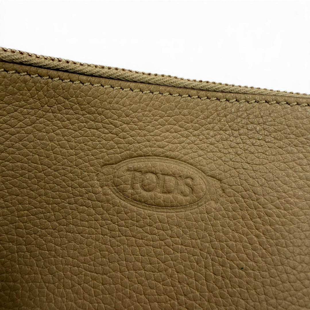 Very Good TOD’S T Timeless Small Tote Bag With porch beige leather Women