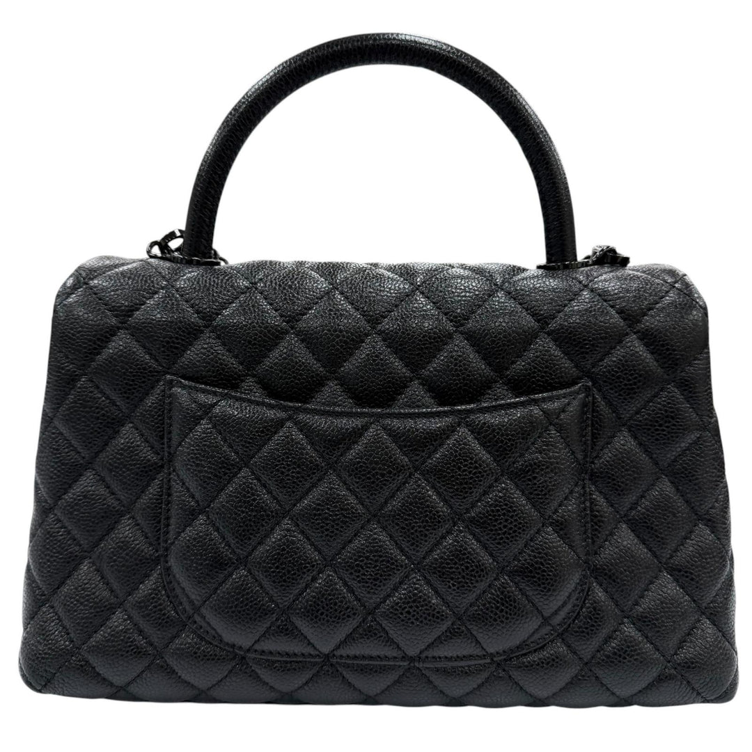 Great CHANEL Handbag Coco Handle 29 Large Top Handle Flap 2-Way Caviar skin