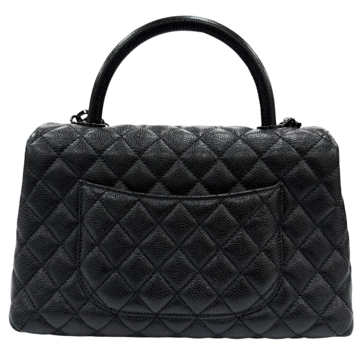 Great CHANEL Handbag Coco Handle 29 Large Top Handle Flap 2-Way Caviar skin