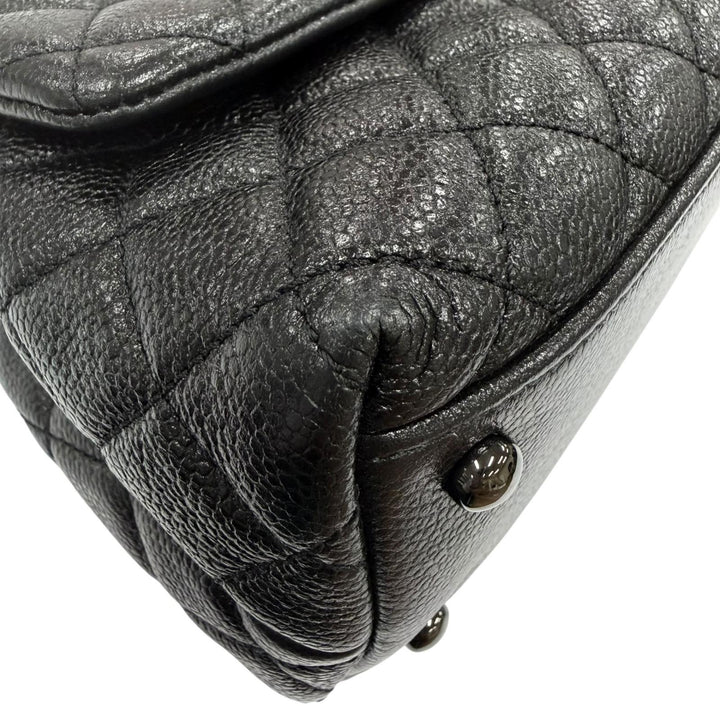 Great CHANEL Handbag Coco Handle 29 Large Top Handle Flap 2-Way Caviar skin