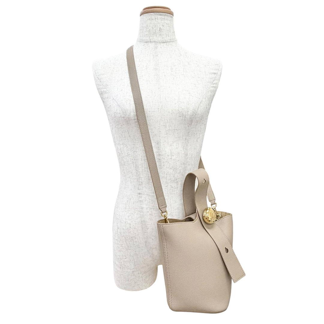Great LOEWE Shoulder Bag Pebble Bucket Bag Mini Anagram 2WAY leather AANBBBMX01