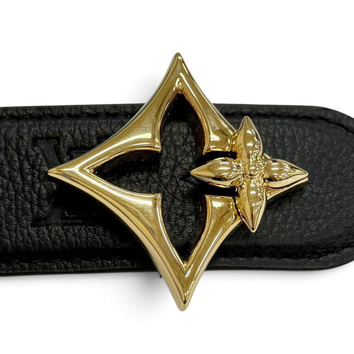 Excellent LOUIS VUITTON belt 30mm Reversible Flower Gram Belt black M8373V