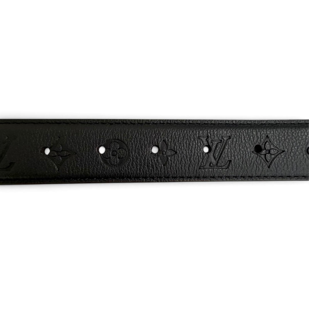 Excellent LOUIS VUITTON belt 30mm Reversible Flower Gram Belt black M8373V