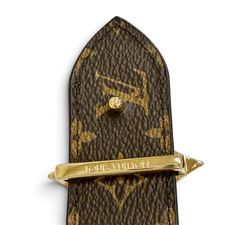 Excellent LOUIS VUITTON belt 30mm Reversible Flower Gram Belt black M8373V