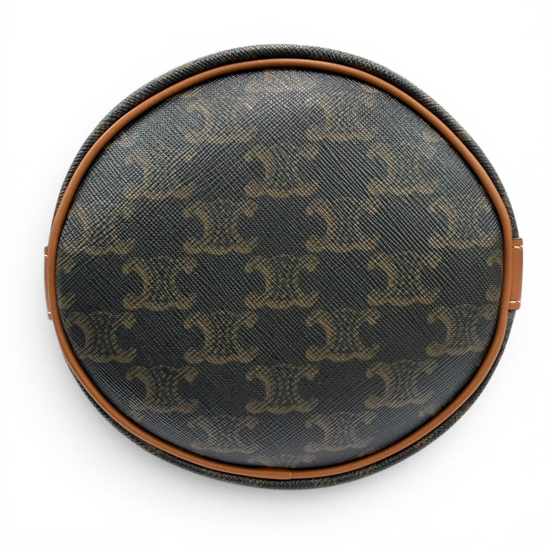 Excellent CELINE Triomphe Small Drawstring Shoulder Bag Triomphe canvas 19114