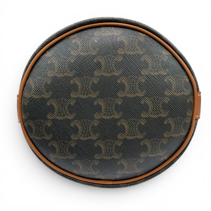 Excellent CELINE Triomphe Small Drawstring Shoulder Bag Triomphe canvas 19114