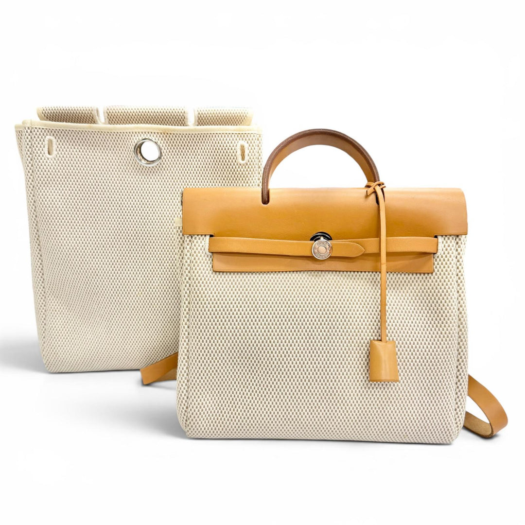 Great HERMES Herbag ad PM Backpack with spare bag, included. beige Towar GM