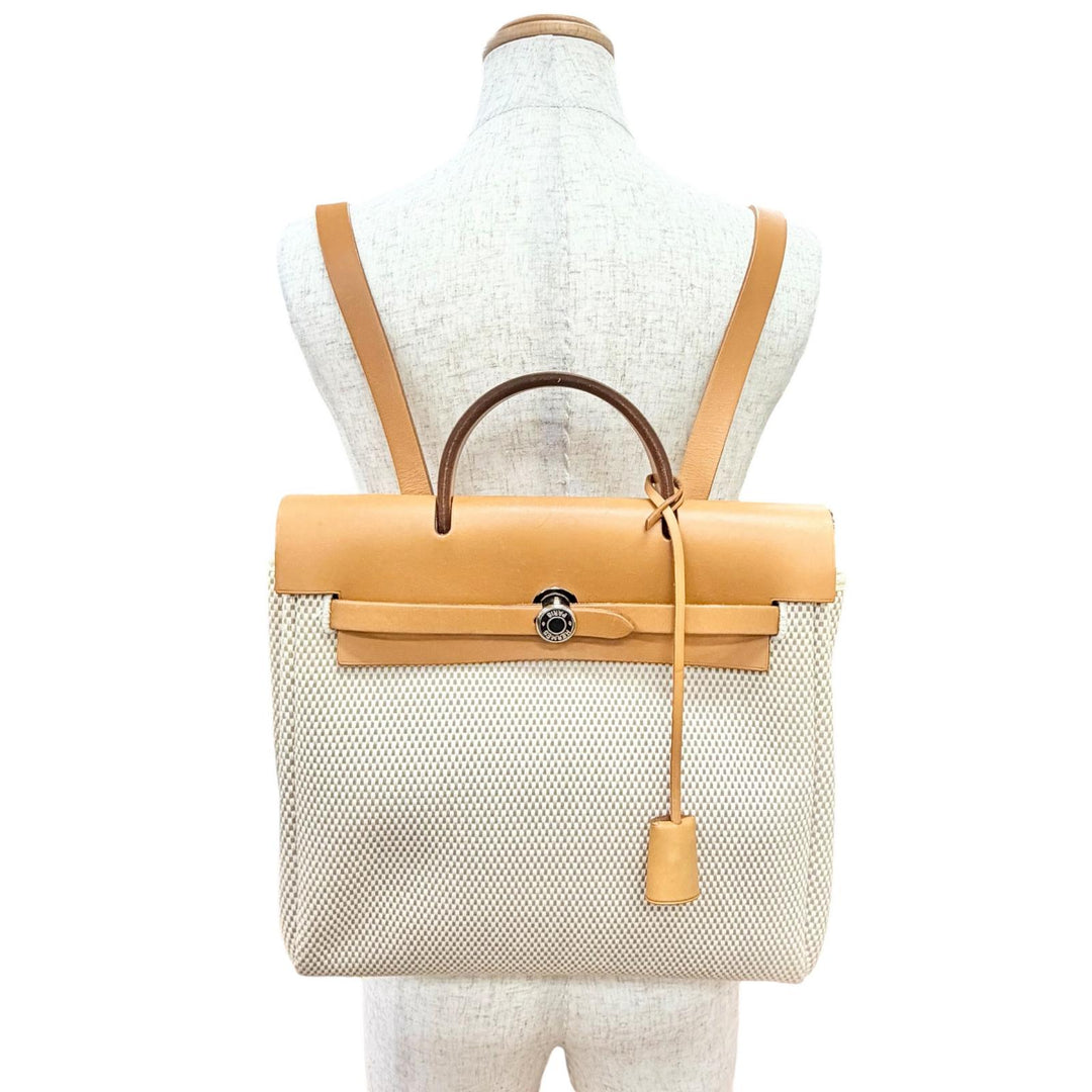 Great HERMES Herbag ad PM Backpack with spare bag, included. beige Towar GM