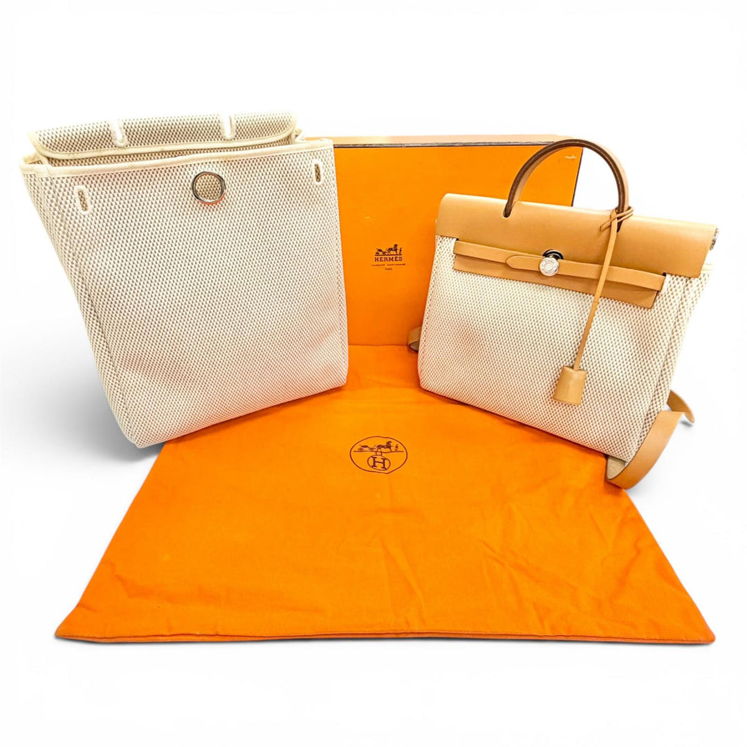 Great HERMES Herbag ad PM Backpack with spare bag, included. beige Towar GM