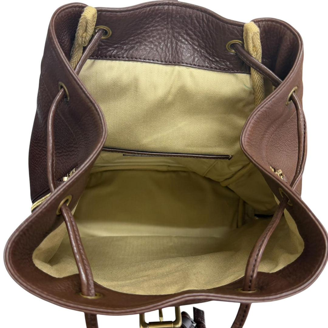 Great GANZO CHISO Daypack Velvet Yuzen Dark brown leather mens