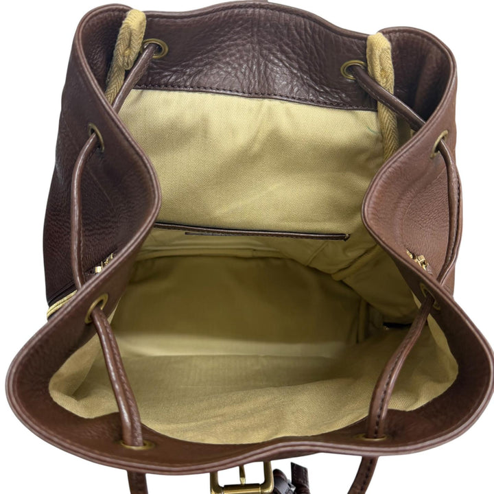 Great GANZO CHISO Daypack Velvet Yuzen Dark brown leather mens