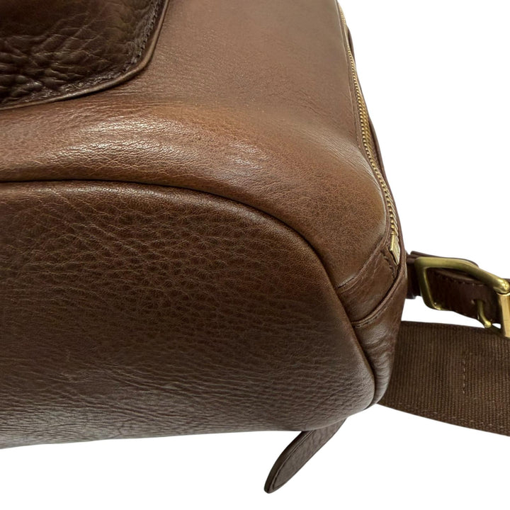 Great GANZO CHISO Daypack Velvet Yuzen Dark brown leather mens