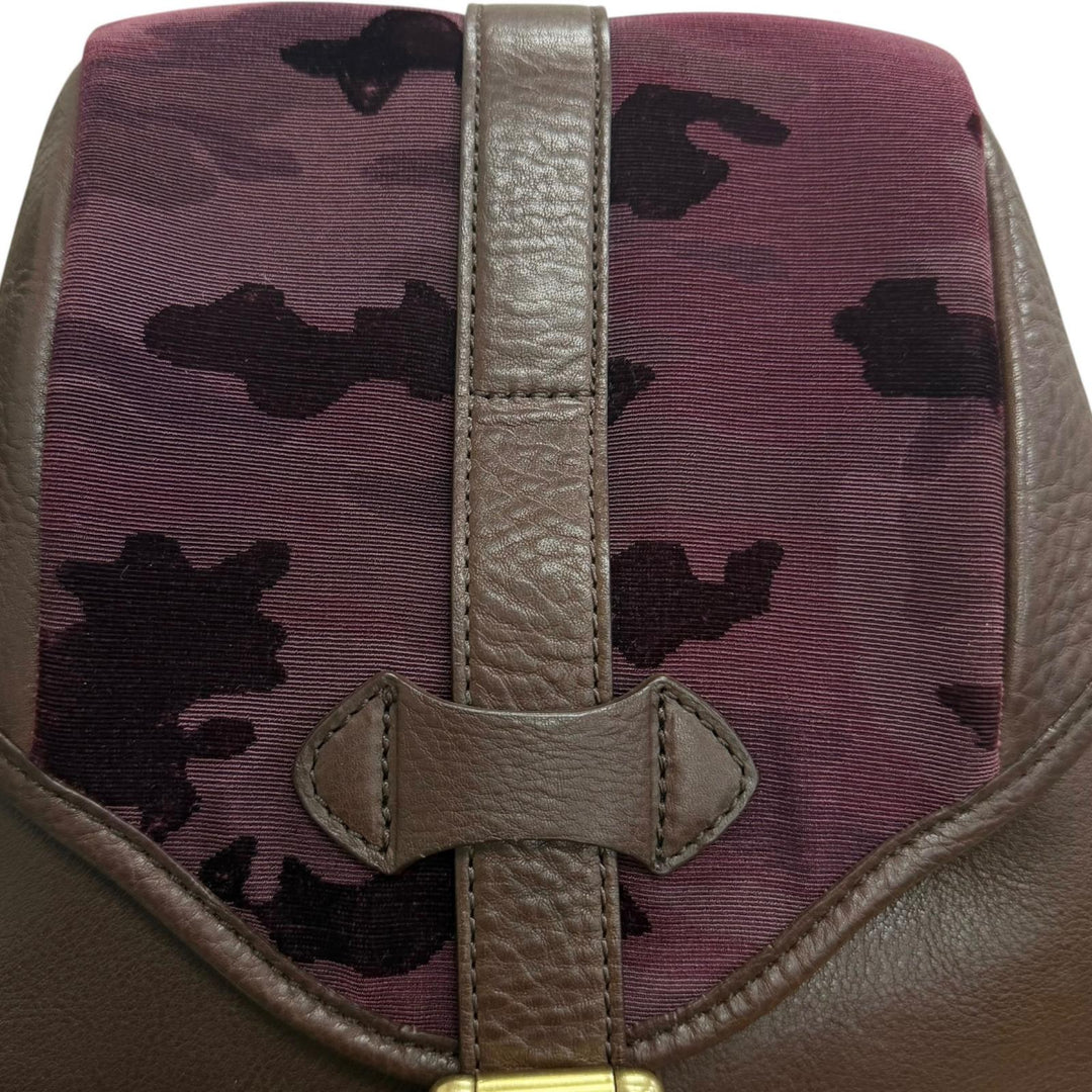 Great GANZO CHISO Daypack Velvet Yuzen Dark brown leather mens