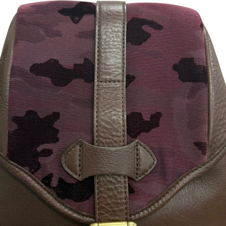 Great GANZO CHISO Daypack Velvet Yuzen Dark brown leather mens