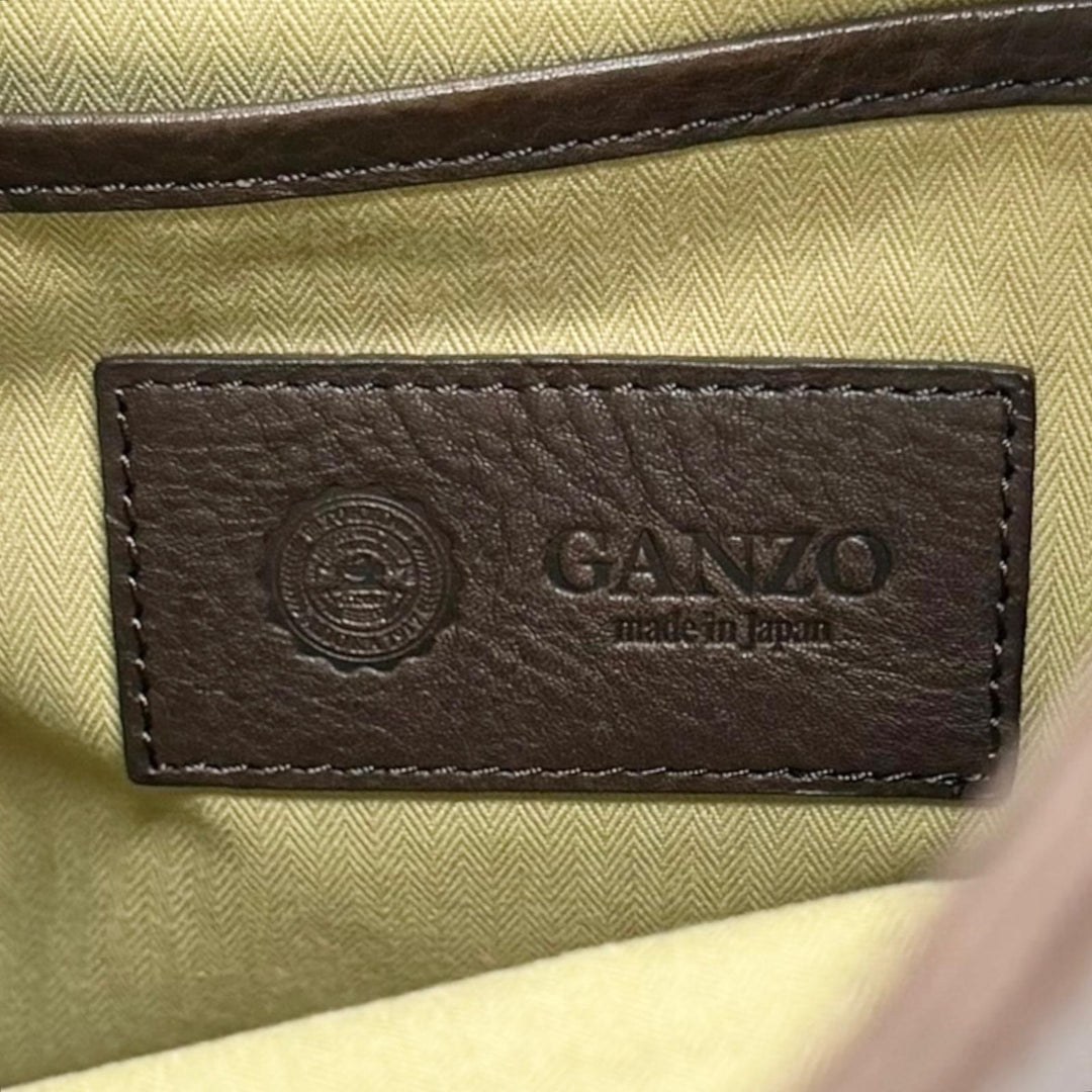 Great GANZO CHISO Daypack Velvet Yuzen Dark brown leather mens