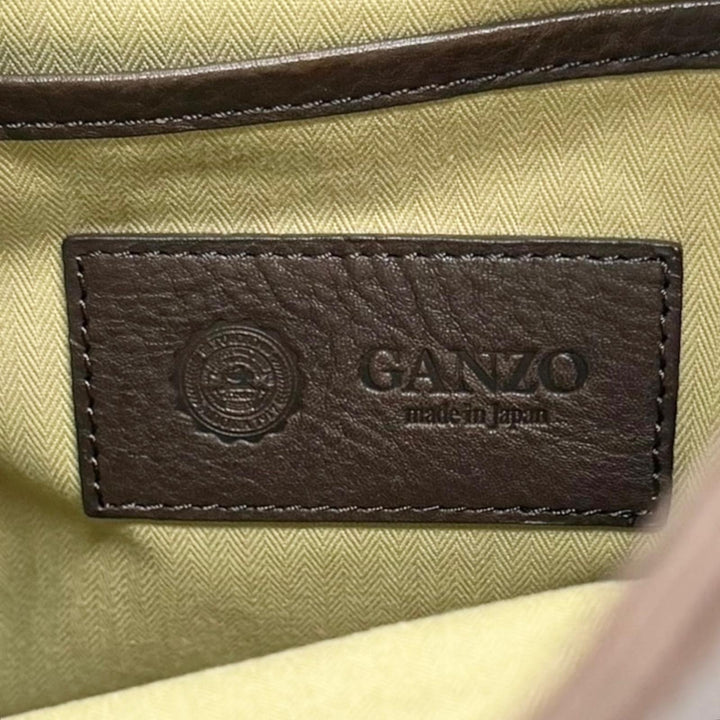 Great GANZO CHISO Daypack Velvet Yuzen Dark brown leather mens