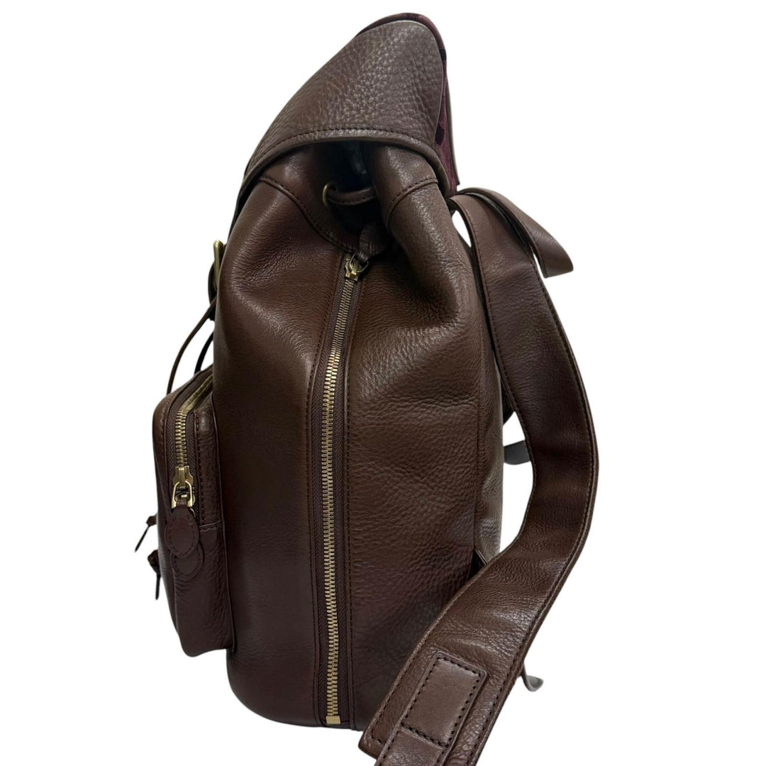 Great GANZO CHISO Daypack Velvet Yuzen Dark brown leather mens
