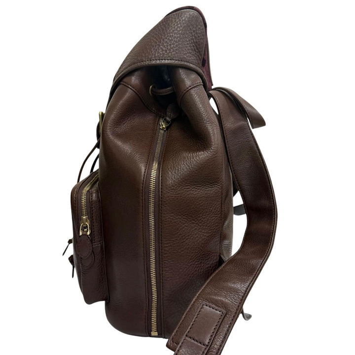 Great GANZO CHISO Daypack Velvet Yuzen Dark brown leather mens