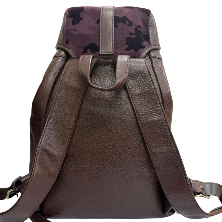 Great GANZO CHISO Daypack Velvet Yuzen Dark brown leather mens