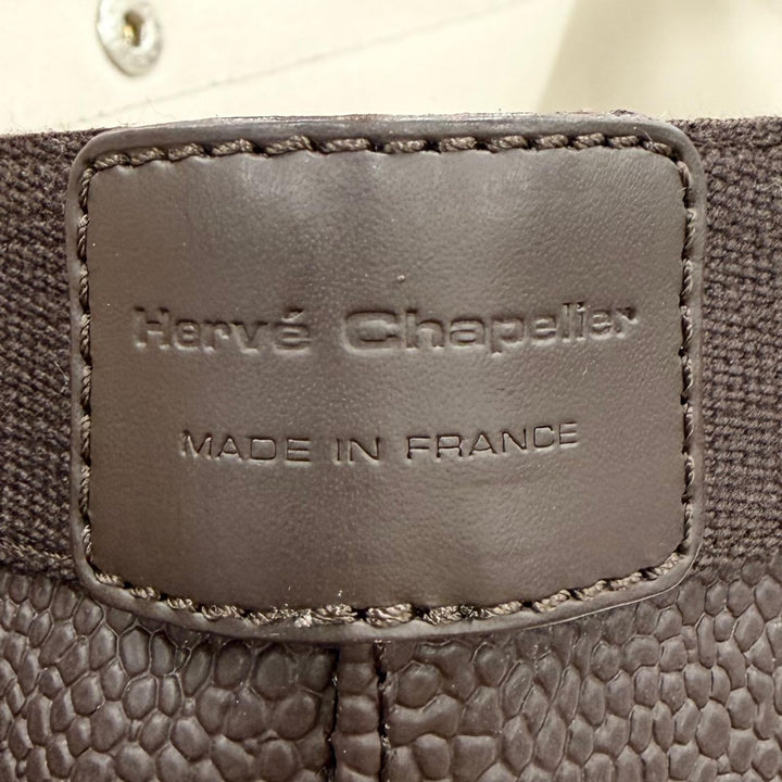 Great Herve Chapelier Tote Bag Luxe Line Square Leather patch 705Gold Plated