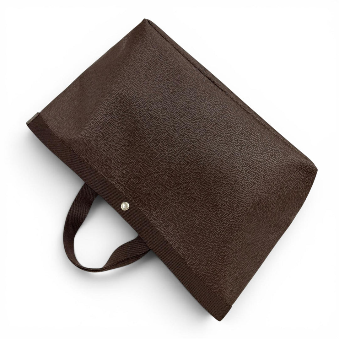 Great Herve Chapelier Tote Bag Luxe Line Square Leather patch 705Gold Plated