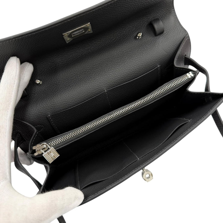 Pristine HERMES Purse Kelly Wallet To Go Shoulder Bag Evercolor Leather Women