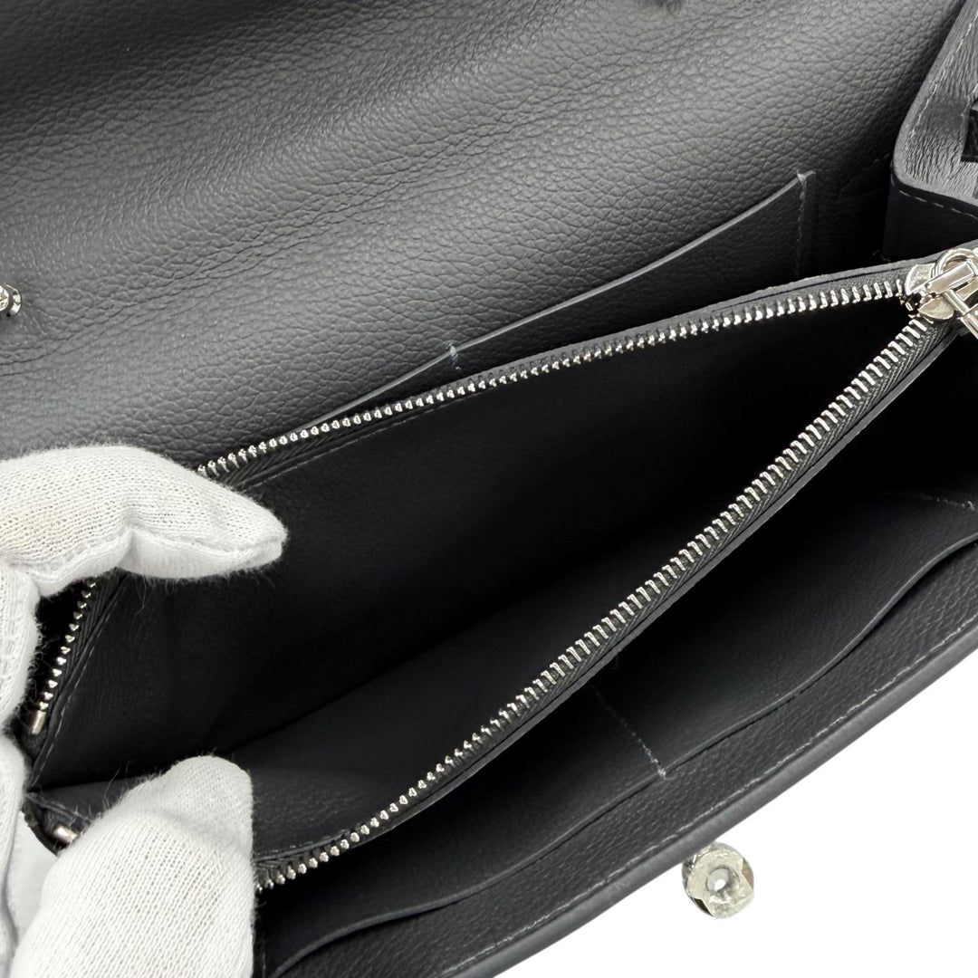Pristine HERMES Purse Kelly Wallet To Go Shoulder Bag Evercolor Leather Women