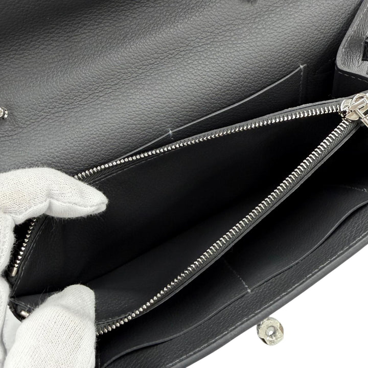 Pristine HERMES Purse Kelly Wallet To Go Shoulder Bag Evercolor Leather Women