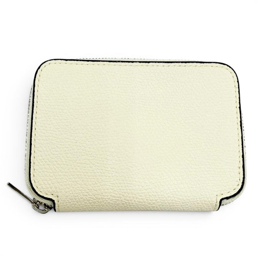 Excellent Valextra Zip around card folder Pass case white Soft Calfskin