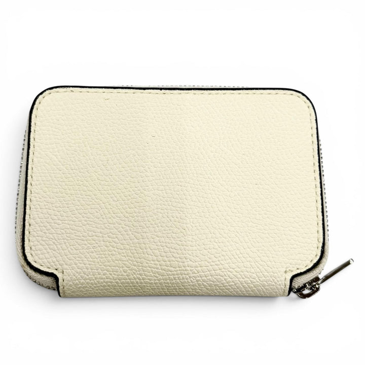 Excellent Valextra Zip around card folder Pass case white Soft Calfskin