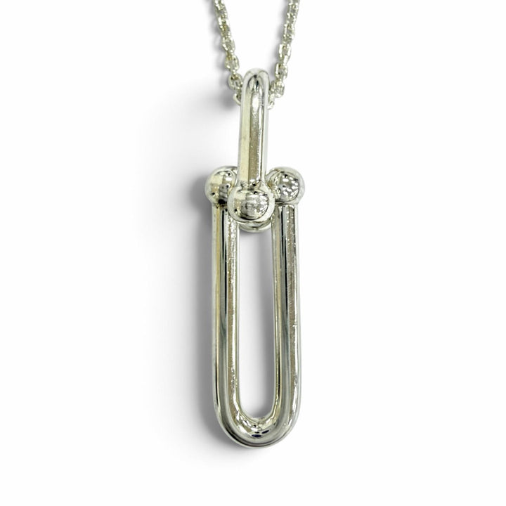 Great TIFFANY&Co. Necklace Link Top Pendant Silver AG925 Women