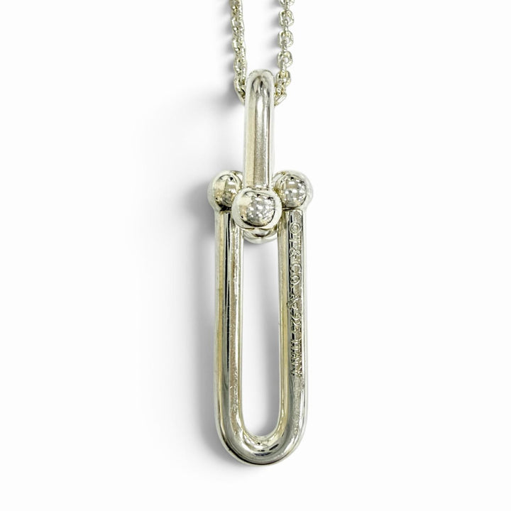 Great TIFFANY&Co. Necklace Link Top Pendant Silver AG925 Women