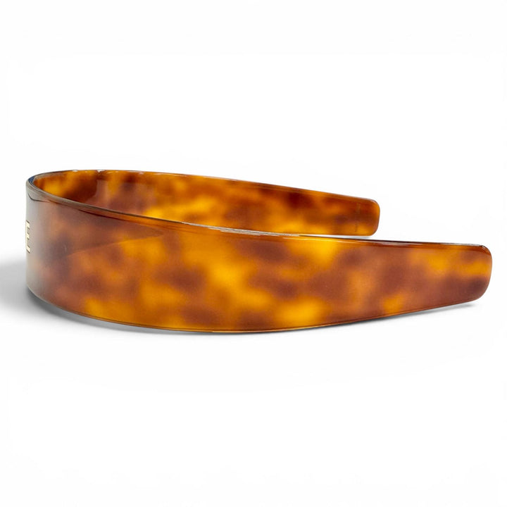 Very Good CELINE Katyusha Logo Headband Hair Accessory Clear brown 46Y376CEA