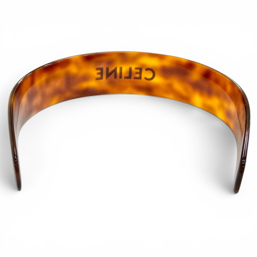 Very Good CELINE Katyusha Logo Headband Hair Accessory Clear brown 46Y376CEA