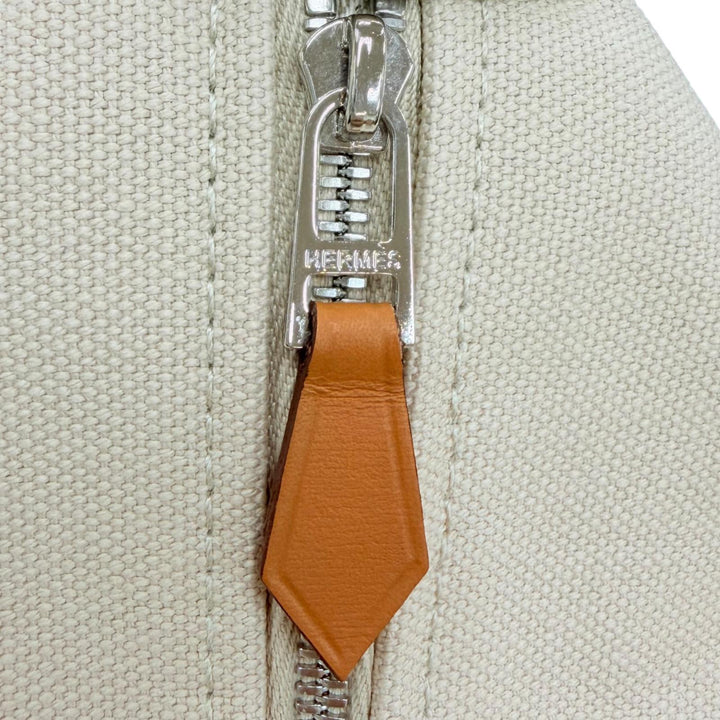 Excellent HERMES Handbag Brid A Black GM Serie Button Canvas cotton Women