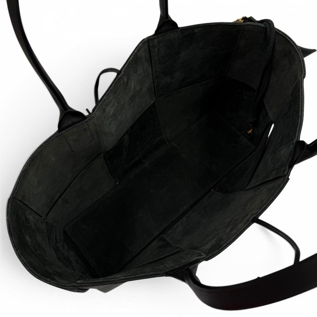 Great BOTTEGAVENETA Tote Bag Medium The Arco black leather mens 609175