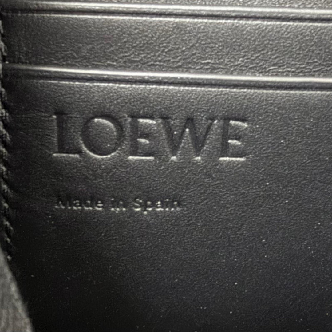 Excellent LOEWE Clutch bag Anagram L-Zip Pouch Business Bag black leather