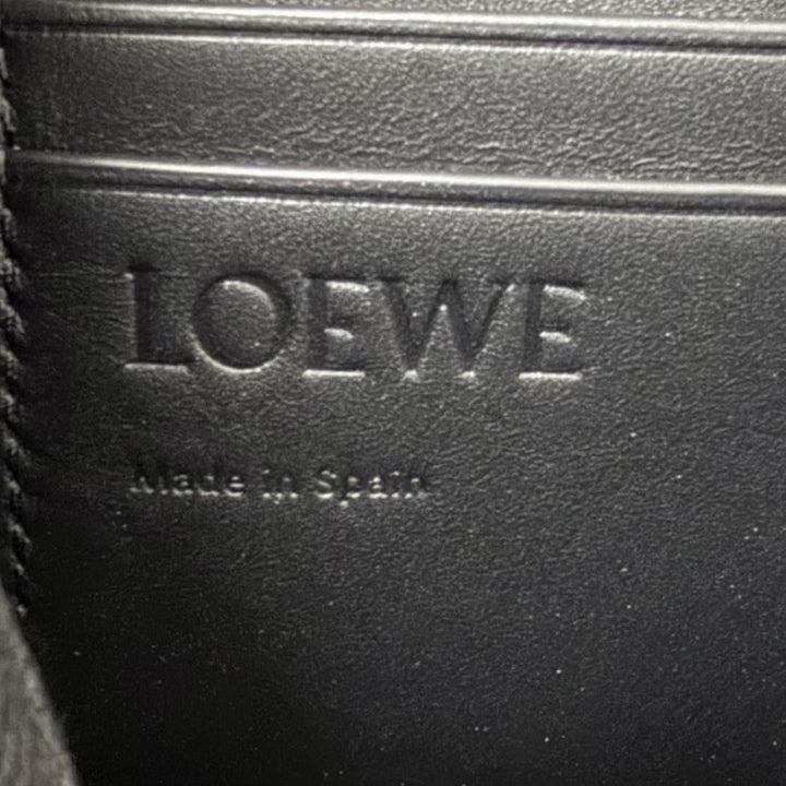 Excellent LOEWE Clutch bag Anagram L-Zip Pouch Business Bag black leather