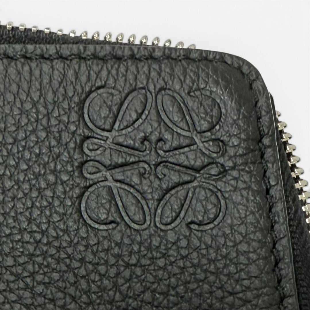Excellent LOEWE Clutch bag Anagram L-Zip Pouch Business Bag black leather