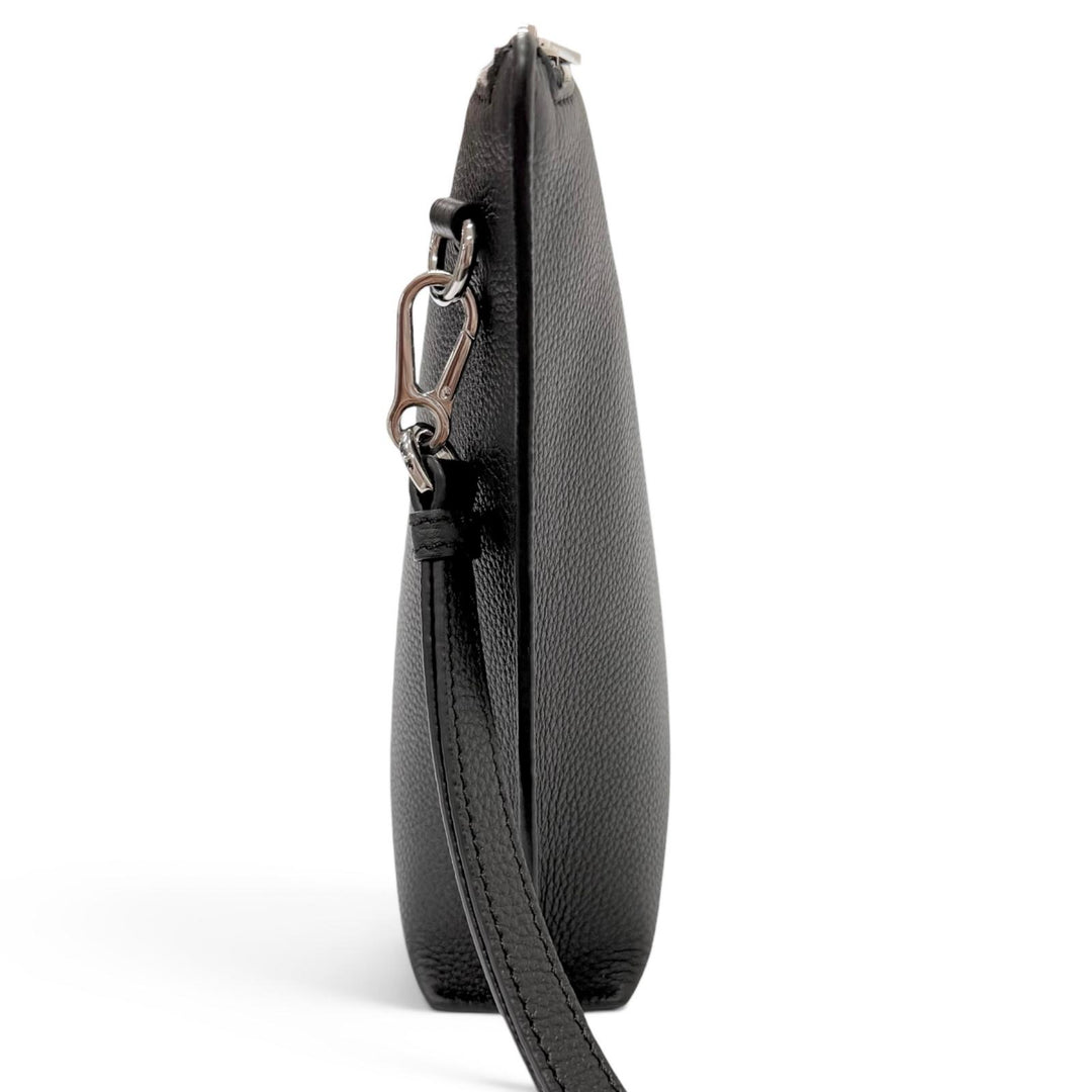 Excellent LOEWE Clutch bag Anagram L-Zip Pouch Business Bag black leather