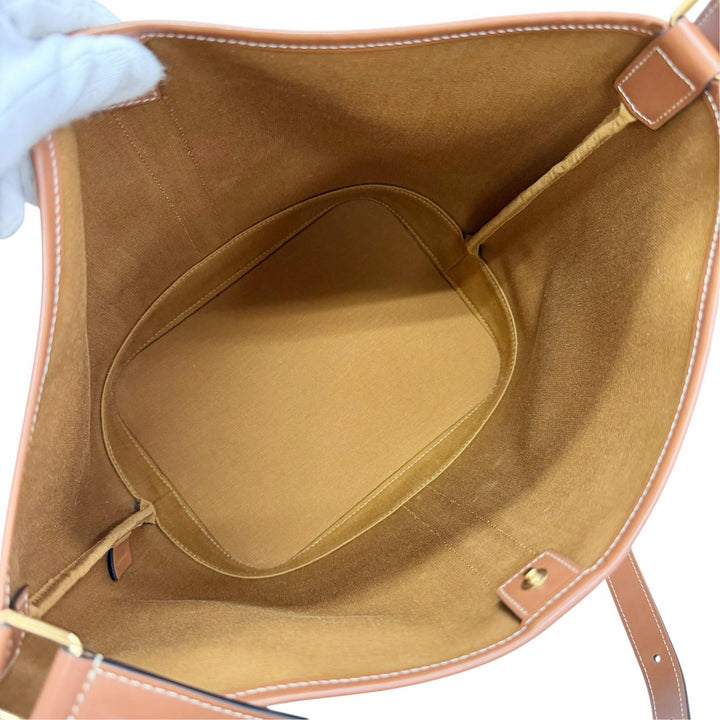 Great CELINE Shoulder Bag medium bucket Brown Triomphe canvas Women 19113