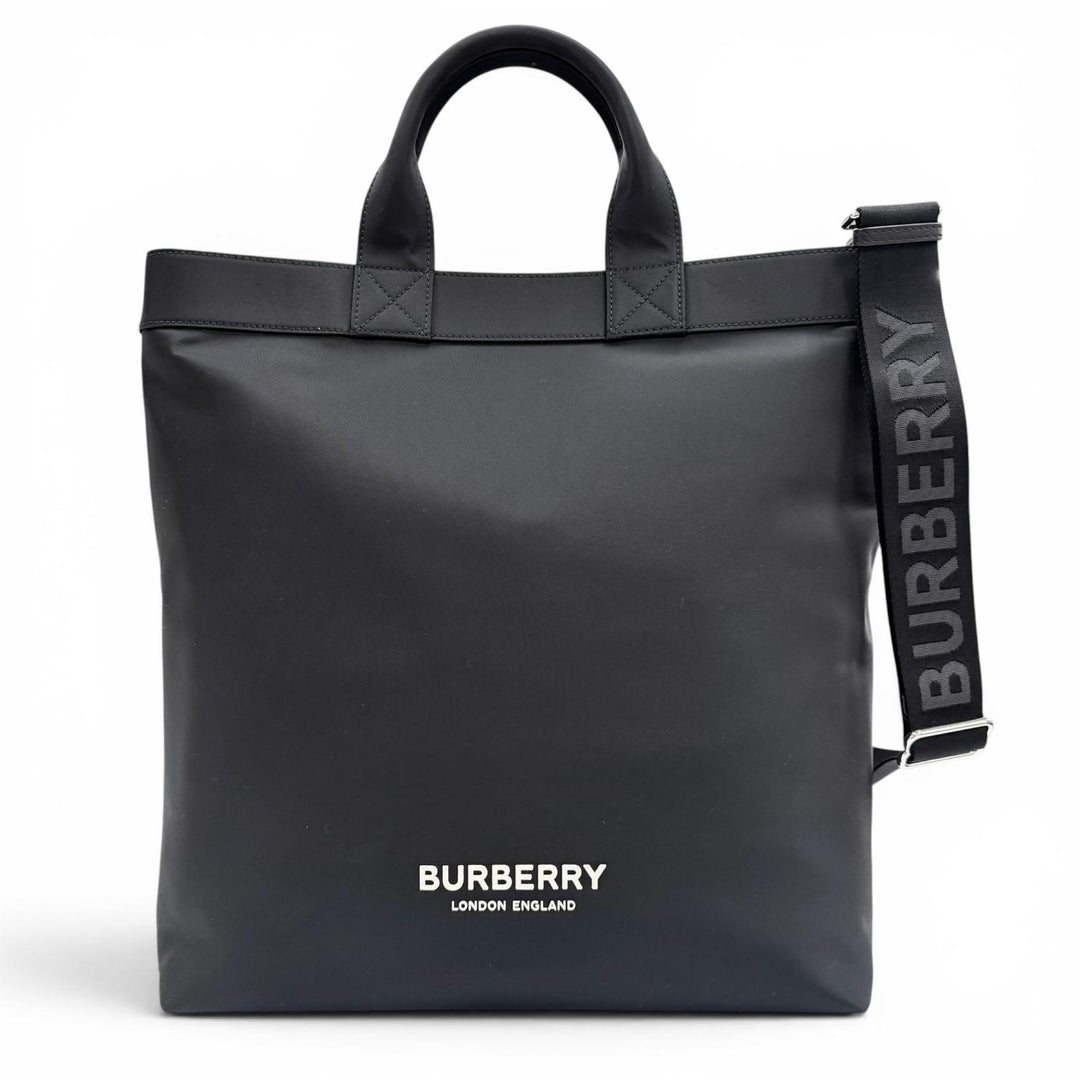 Great BURBERRY Tote Bag Arty 2WAY Shoulder black Nylon mens 8063497