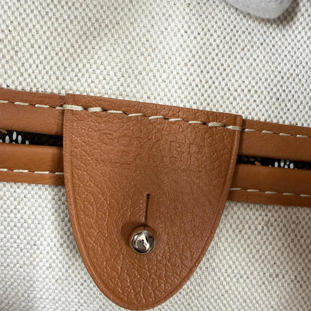 Pristine GOYARD Artois PM Marquage Tote Bag Using leather Gojardin Canvas
