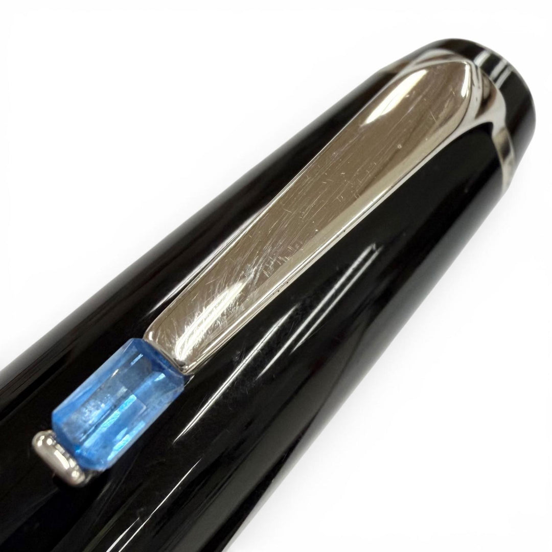 Great MONTBLANC Ballpoint pen Boheme white star black Blue Gemstone mens