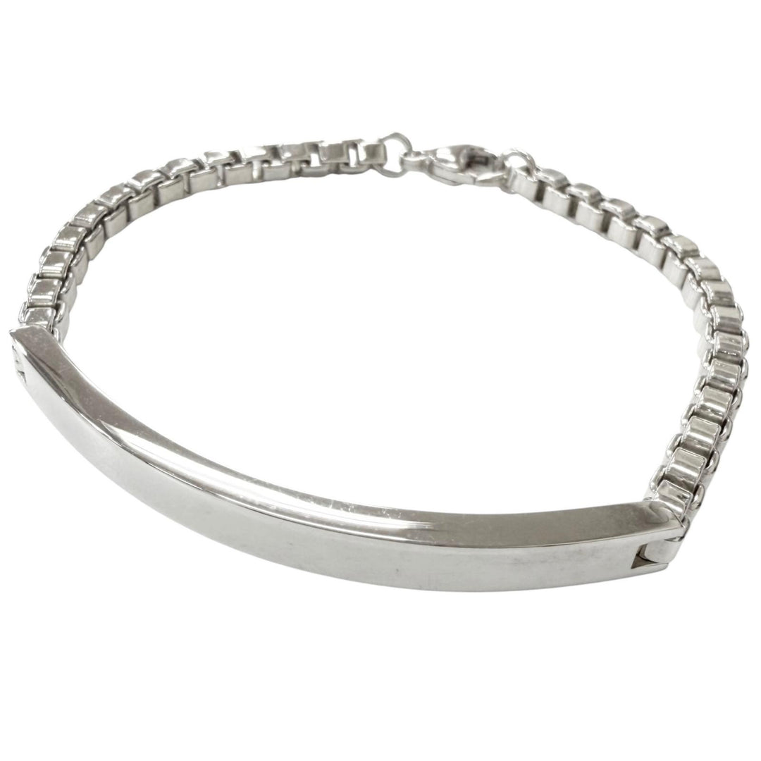 Excellent TIFFANY&Co. Venetian Link ID Bracelet Silver SV925 mens